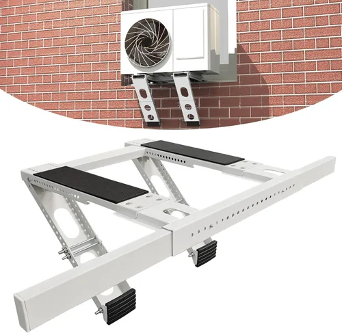 Soporte de aire acondicionado sin perforación, soporte de CA ajustable para ventana que se adapta a ventanas individuales y dobles, acero resistente