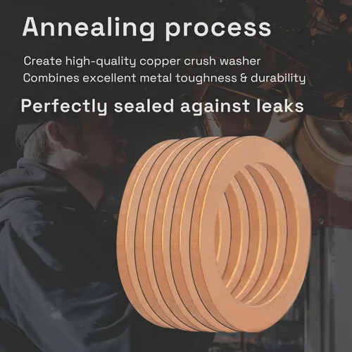 Vista 5 de 20 piezas juntas de tapón de drenaje de aceite de cobre M10, arandela aplastable para cambio de aceite, anillo de sellado