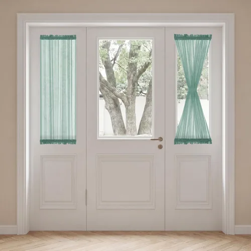 Vista 39 de H. Versailtex Lino Natural y Poly semi-láminas Premium suaves y ricos materiales paneles de cortina con abrazadera ajustable para patio Gris