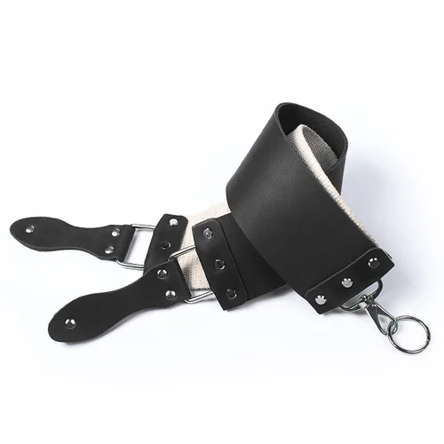 Vista 6 de Razor Strop – Barber's Latigo Leather Straight Razor Strop. Doble correa que será una gran adición para cualquier maquinilla de afeitar recta. Trazo