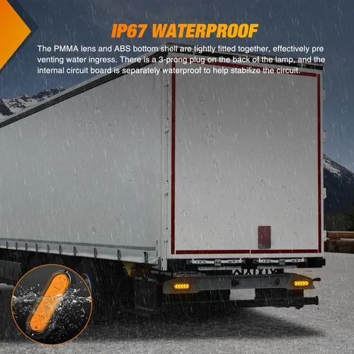 Vista 6 de Nilight Luz trasera ovalada de 6 pulgadas, 2 unidades, 35 LED, flecha, ámbar, luces de giro, montaje en superficie, impermeable, para caravana de 12
