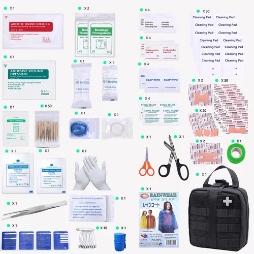 Vista 3 de Carlebben Estuche EMT Rip-Away Molle Pouch Ifak Pouch Medical First Aid Kit Utility Pouch 1000D Nylon (con suministros médicos)