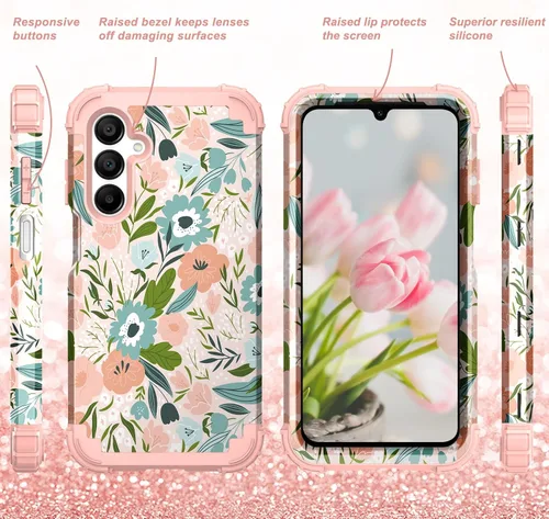 Vista 21 de Hocase Funda para Galaxy A13 5G, resistente a prueba de golpes, protección de goma de silicona suave, funda protectora híbrida de plástico duro