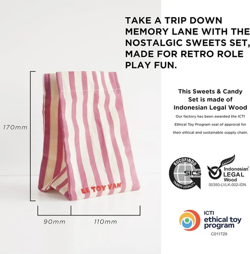 Vista 7 de Le Toy Van - Juego de comida de madera para jugar con dulces de simulación Juguete de madera para niños Ideal como regalo - Adecuado