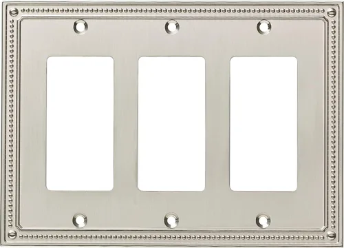 Marco cobertor clásico de pared para interruptor de luz único con diseño de bolitas Franklin Brass, Plateado, W35065-SN-C