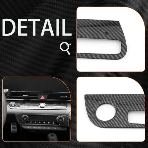 Vista 5 de Cubierta de Botón de Arranque y Parada de Coche de Una Pieza Estilo Fibra de Carbono Accesorios de Interior de Coche Compatible con Hyundai Elantra