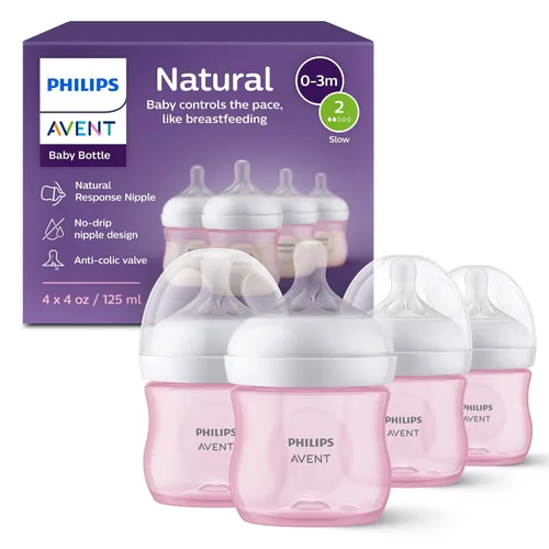 Vista 18 de Philips Avent - Biberón natural con boquilla de respuesta natural, azul, 4 onzas, paquete de 4, SCY900/24