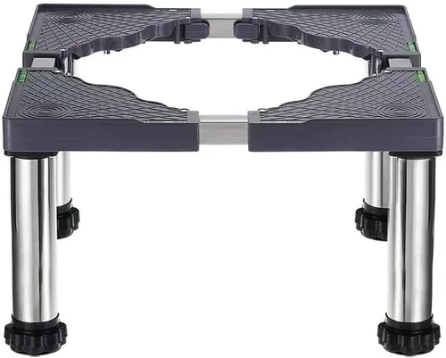 Mini soporte para nevera, 11.4 a 12.6 pulgadas de altura, base de soporte de lavandería con 4 patas fuertes, bandeja base ajustable multifuncional