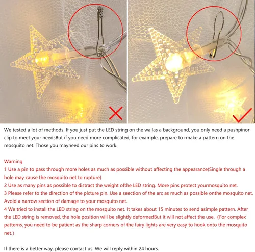 Vista 3 de Comtelek Dosel de Cama de 8 Esquinas con 100 Luces LED de Cadena de Estrellas Operadas por Batería, Red de Cama Estilo Único de 4 Puertas Cortinas