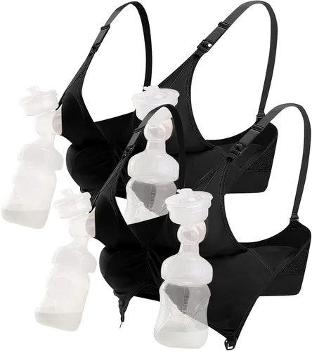 Vista 8 de 4HOW Pumping Bra Hands Free Nursing Pumping aBra All in One Wireless Padded Maternity Bralette for Large Bust