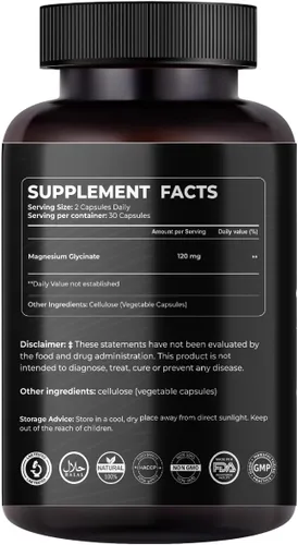 Vista 2 de Mishas Nutraceuticals Suplemento de magnesio – Glicinato de magnesio, malato y citrato – 90 cápsulas