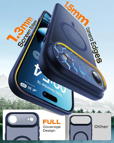 Vista 1210 de TOCOL Funda para iPhone 11, compatible con Magsafe, protección completa de cámara, imanes integrados, protección contra caídas, funda translúcida