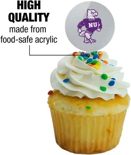 Vista 766 de Abilene Christian - Juego de 6 palillos para cupcakes con logotipo secundario