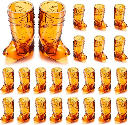 Vista 19 de SAIAOKJ Vasos de Chupito en Forma de Bota de Vaquero, 12 Piezas de 1 Onza Vasos de Chupito Mini de Plástico en Forma de Bota, Vasos de Plástico