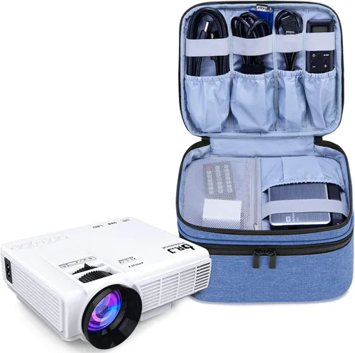 Vista 10 de LUXJA Bolsa de transporte compatible con mini proyector DR.J, estuche portátil para mini proyector y accesorios, negro