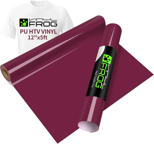 Vista 34 de VINYL FROG Paquete de 6 rollos de vinilo HTV de 12 x 3 pies de transferencia de calor para camisetas, amarillo, granate, camello, vinilo
