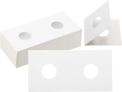 PATIKIL 2 x 2 monedas, paquete de 100 soportes de cartón de 0.689 in, soportes de monedas de papel para coleccionista de suministros de colección de