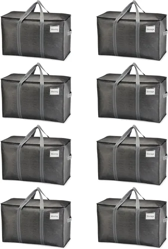 Vista 17 de VENO - Paquete de mudanzas, cajas de almacenamiento para embalaje universitario con tapas alternativas, para dormitorio, extragrande, asas