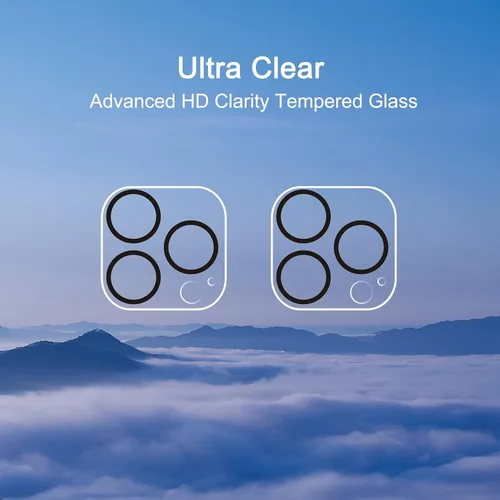 Vista 4 de Ailun - Protector de lente de cámara para iPhone 13 Pro y iPhone 13 Pro Max, vidrio templado, dureza 9H, ultra HD, antiarañazos, fácil de instalar