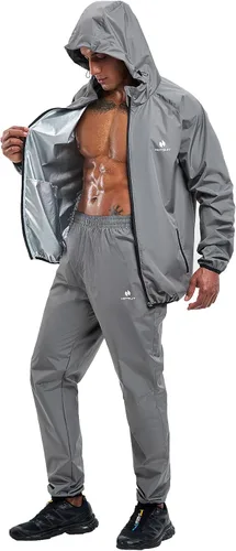 Vista 11 de HOTSUIT Traje de sauna para hombres para pérdida de peso, traje de sudor para boxeo, ejercicio, sudar, sauna, pantalones