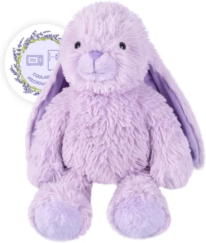 Vista 10 de SuzziPals Almohadilla térmica de conejo rosa calentable y refrigerable para calmar y relajar, peluche de conejo rosa lavanda para molestias