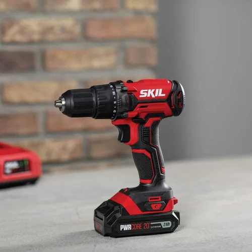 Vista 2 de Kit de dos herramientas SKIL de 20 V: kit de taladro inalámbrico de 20 V y controlador de impacto incluye batería de litio PWR CORE 20 de 2.0 Ah
