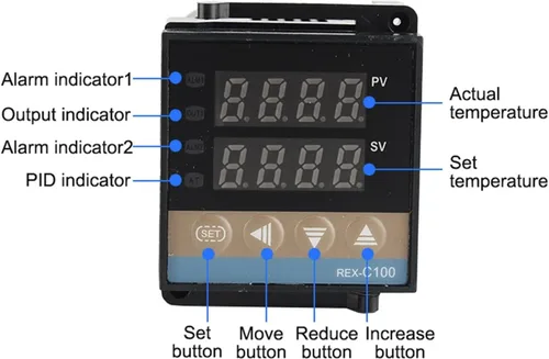 Vista 4 de REX-C100 Digital RKC PID Thermostat Temperature Controller Digital 240V REX-C100＋K Thermocouple Probe＋Heat Sink＋40A SSR(3pcs)