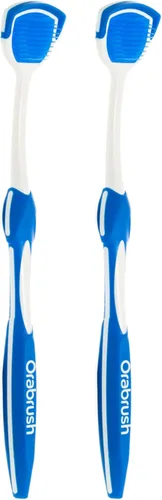 DenTek Orabrush - Raspador de lengua, cepillo limpiador de lengua suave para un aliento fresco, 2 unidades