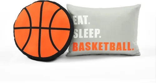 Vista 9 de Lush Decor Juego de edredón reversible de 5 piezas de juego de baloncesto, acogedor y suave, juego de ropa de cama con temática deportiva