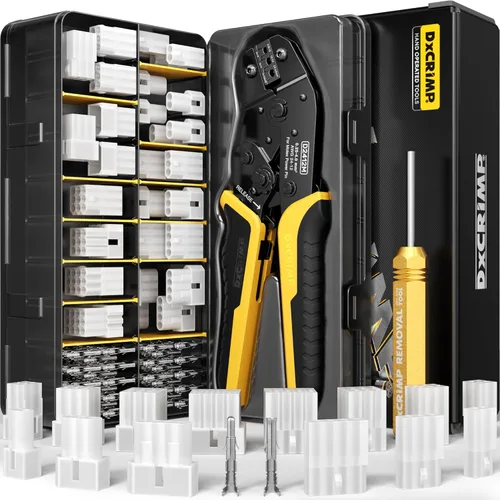 Vista 13 de Kit de herramienta de crimpado DxCRIMP Micro-Fit 3.0, 22 tipos de conectores de 2–20 pines con distancia entre ejes de 3.0mm, crimpador