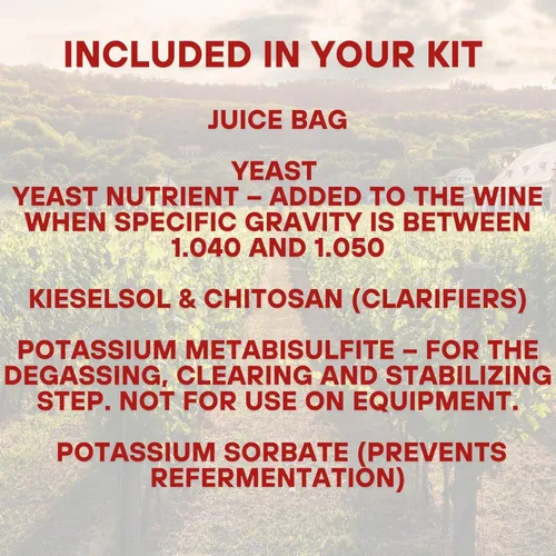 Vista 4 de Master Vintner kit para elaboración de vinos de reserva, recetas para elaborar vinos. Ingredientes para preparar 6 galones de vino casero