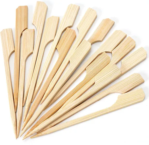 Minisland Premium 3.5 Pulgadas Cuadradas Mini Palillos de Bambú Pequeños para Aperitivos, Kabobs de Fruta, Sándwiches, Cóctel, Fiesta, Palos para