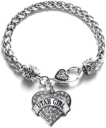 Vista 242 de Inspired Silver - Pulsera de plata con dije de corazón pavé con joyas de circonita cúbica
