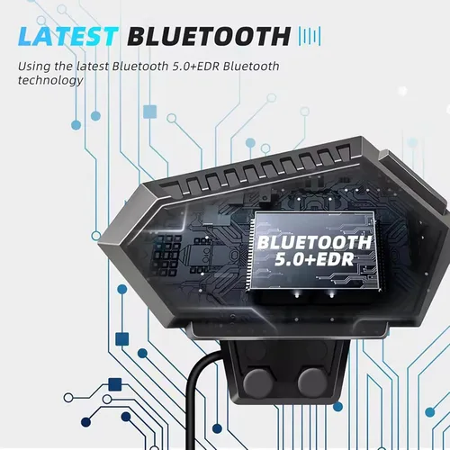 Vista 3 de Auriculares para Casco de Motocicleta Headset Estéreo Bluetooth Auriculares Inalámbricos Manos Libres Micrófono Auriculares Reproductor de Música