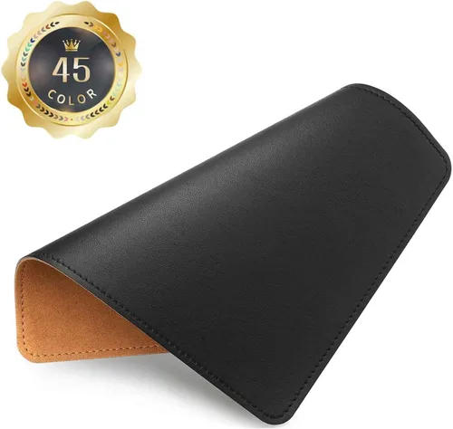 Vista 10 de Alfombrilla para mouse, alfombrilla de mouse de poliuretano, alfombrilla de mouse de cuero con borde cosido base de microfibra con antideslizante