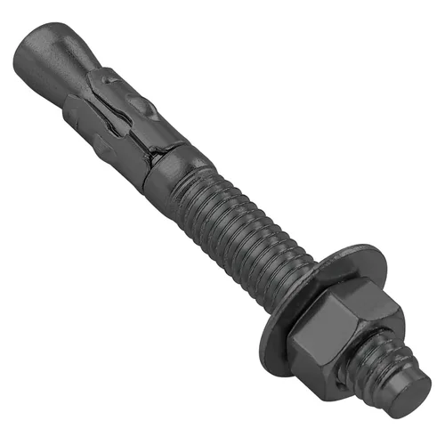 Vista 6 de Wensilon 10 piezas sujetadores estándar de 1/2 x 4-1/2 pulgadas para anclajes de cuña negros de alta resistencia para cemento y hormigón