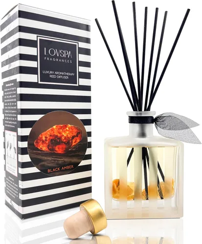 Vista 13 de LOVSPA - Set de difusor de junco, difusor de aceite con fragancia de grosella roja festiva y madera con varillas, accesorios de fragancia