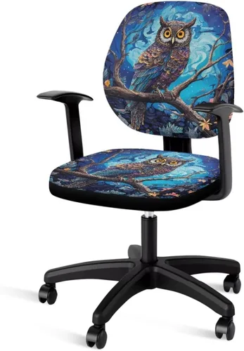 Vista 30 de Funda para silla de oficina, con temática de playa, funda elástica para silla de oficina, funda elástica de 2 piezas, funda para silla