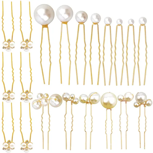 30 horquillas para el pelo de perlas de boda para novias, elegantes diamantes de imitación de perlas, horquillas para el cabello, accesorios para el