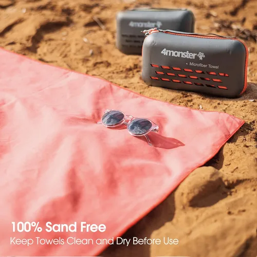 Vista 7 de 4Monster Toallas de camping súper absorbentes, toalla de viaje de microfibra de secado rápido, ultra suave, compacta, toalla de gimnasio para nadar