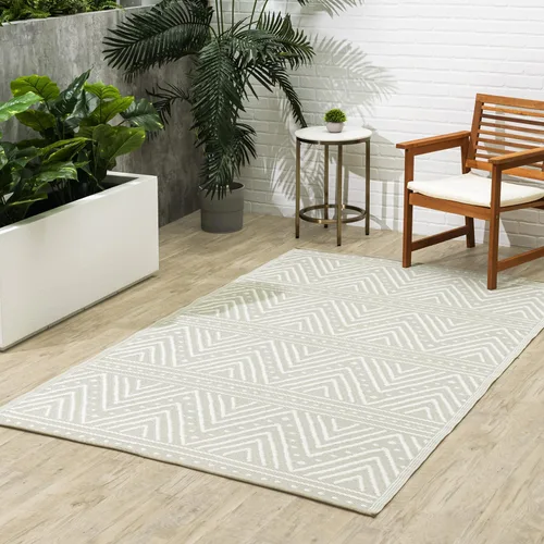 Vista 24 de Fab Habitat - Tapete de plástico reciclado para exteriores, impermeable, resistente a la decoloración y a las arrugas, rayas abstractas desgastadas