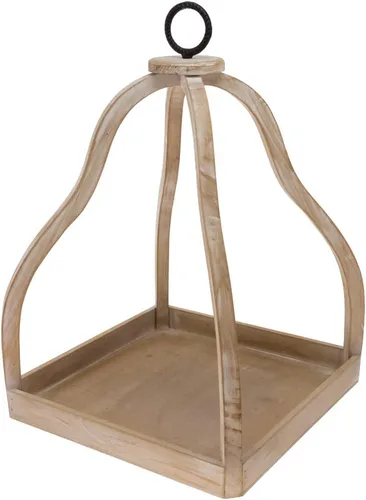 Vista 2 de Boston International Farolillo decorativo de madera y metal, juego de 2, abovedado natural Bóveda natural