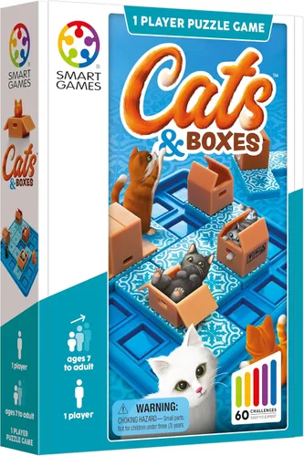 Vista 3 de SmartGames Cats & Boxes - Juego de rompecabezas lógico con 60 desafíos para mayores de 7 años