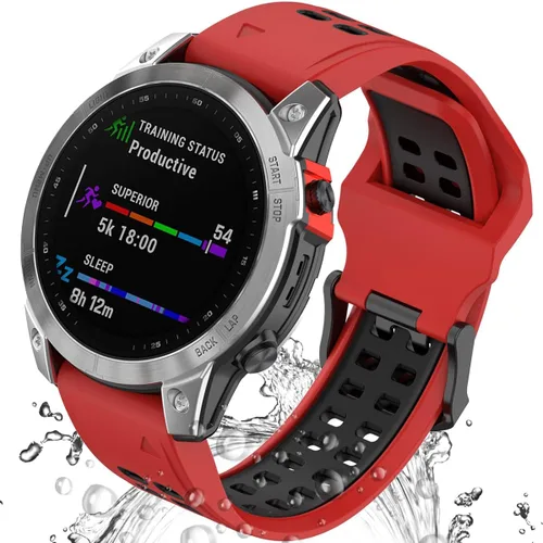 Vista 10 de Miimall Correa de repuesto compatible con Garmin Fenix 7, 0.866 pulgadas de ancho, de silicona suave, impermeable, para Garmin Fenix 7/7 Solar/7