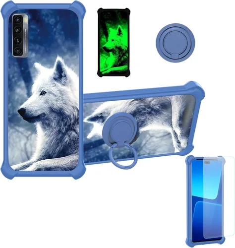 Vista 20 de jioeuinly Cricket Ovation 2 - Funda compatible con AT&T Maestro Max (2021), con protector de pantalla de vidrio templado, policarbonato duro +