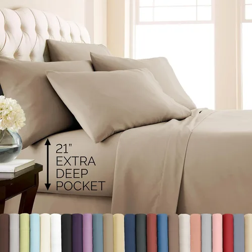 Vista 35 de Southshore Fine Living, Inc. Juego de sábanas individuales de bolsillo extra profundo, sábanas de microfibra de alta calidad de 4 piezas, cómodas