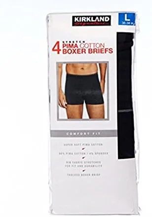 Vista 6 de Kirkland Signature Calzoncillos tipo bóxer de algodón Pima para hombre (4 unidades), Variado