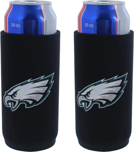 Vista 7 de Paquete de 2 soportes para latas Coozie con logotipo del equipo de fútbol, aislador de bebidas, se adapta a latas de 24 onzas a 25 onzas