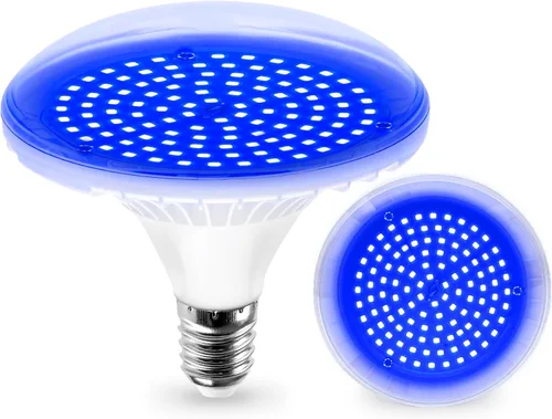 Bombilla LED para cultivo de plantas, 15 W, azul rey 450-460 nm, luz LED azul acuario, lámpara de cultivo para hidropónico interior, jardín Azul