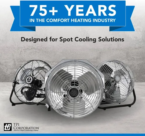 Vista 16 de TPI 8749202 CACU30WO Ventilador de pared comercial oscilante, 30 pulgadas, negro